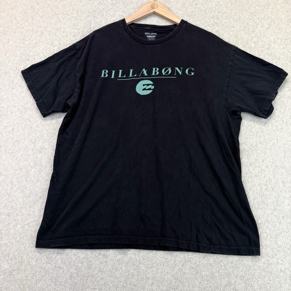 Billabong Men's XL Black Logo Graphic Short Sleeve T-Shirt Surf Skate
